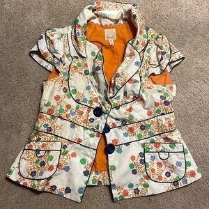 Elevenses Size 8 Flower Blazer Vest